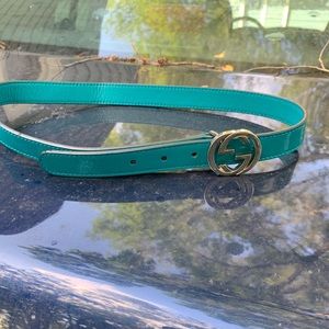 Large Kid / child Authentic Teal Gucci Belt